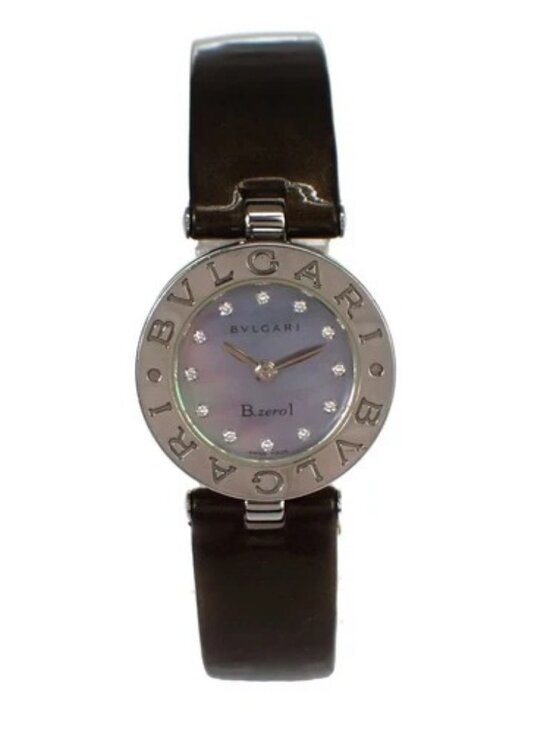 BVLGARI B.Zero1 Quartz Wrist Watch 22mm Diamond MOP Patent Leather BZ22S 13RH802 main image 11